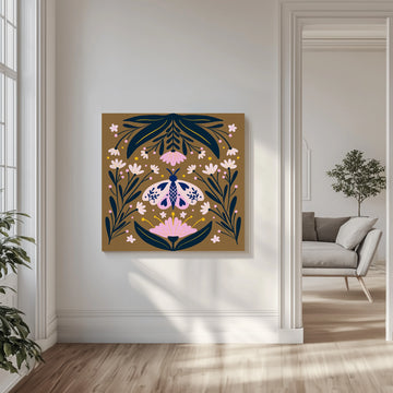 Delicate Moth Blooms | Canvas - Room Interior 1