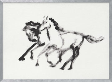 Dynamic Running Horses | Poster - Silver Frame Interior