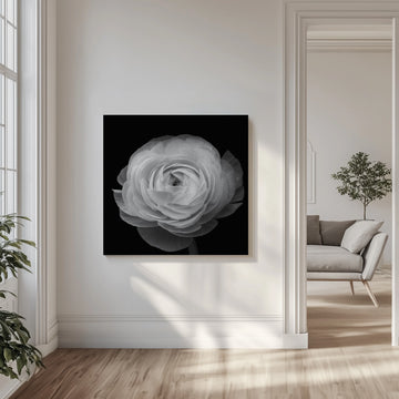 Grayscale Floral Elegance | Canvas - Room Interior 1