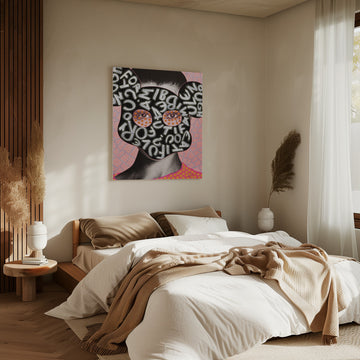Vibrant Letter Mask Portrait | Canvas - Room Interior 2