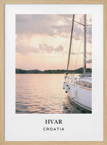 Hvar Croatia travel poster | Poster - Wood Frame Interior