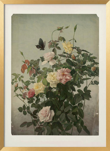 Roses | Poster - Gold Frame Interior