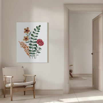 Rustic Watercolor Flowers | Canvas - Room Interior 1