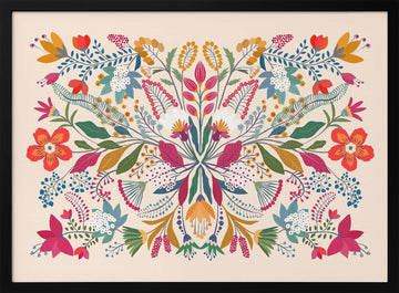 Vibrant Garden Tapestry | Poster - Black Metal Frame Interior
