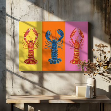 Colorful Pop Lobsters | Canvas - Room Interior 2