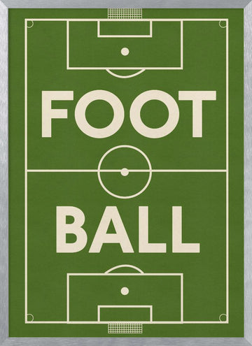Football Field Layout | Poster - Silver Frame Interior