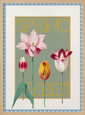 Spring Tulips Vibes | Poster - Wood Frame Interior