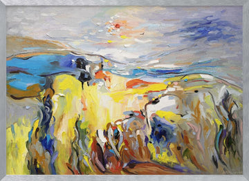 Vibrant Abstract Landscape | Poster - Silver Frame Interior