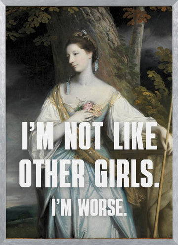 Not Like Other Girls | Poster - Silver Frame Interior