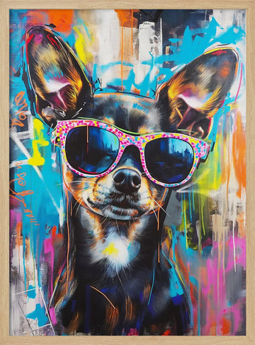 Chihuahua in City Shades | Poster - Wood Frame Interior