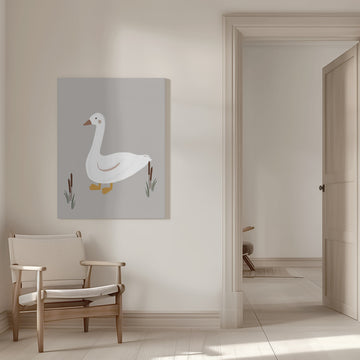 Minimalist White Goose | Canvas - Room Interior 1