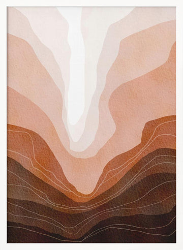 Earthy Mountain Layers | Poster - White Frame Interior