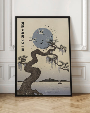 Wisteria Cranes Lake | Poster - Room Interior 1