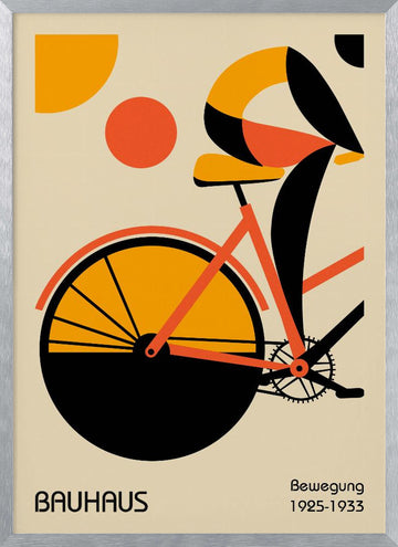 Abstract Bike Rider | Poster - Silver Frame Interior