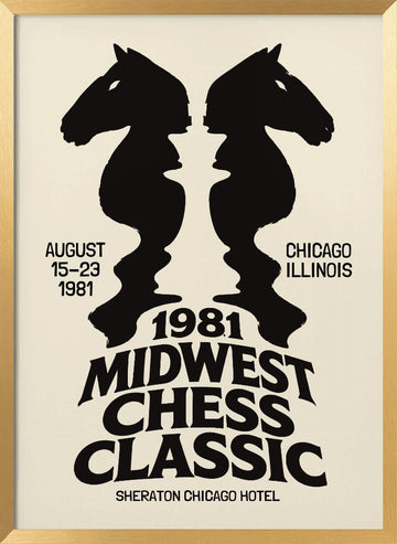 Strategic Chess Knights Illusion | Poster - Gold Frame Interior