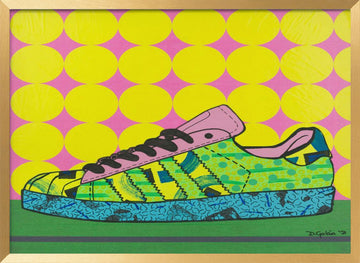 Colorful Pop Art Sneaker | Poster - Gold Frame Interior
