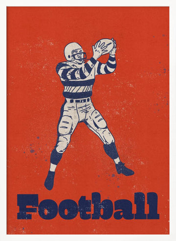 Vintage Football Catch | Poster - White Frame Interior