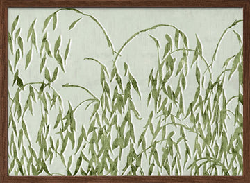 Serene Green Leaves | Poster - Walnut Frame Interior