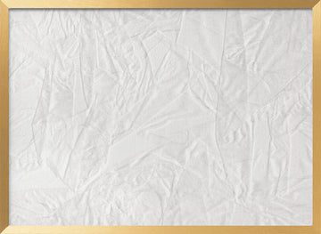 White Canvas Resembling Crumpled Paper | Poster - Gold Frame Interior