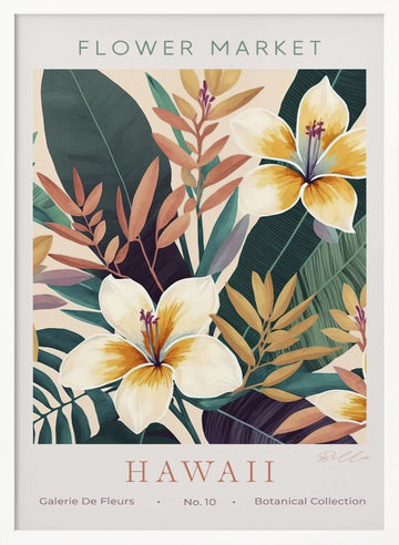 Hawaiian Tropical Flowers | Poster - White Frame Interior