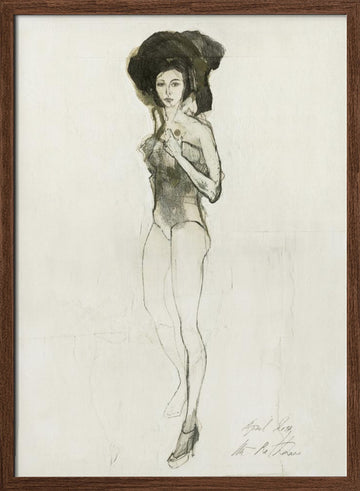 Fashion Figure Drawing | Poster - Walnut Frame Interior