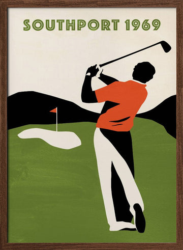 Southport Golf 1969 | Poster - Walnut Frame Interior