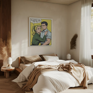 Crying Woman Anxiety Pop Art | Canvas - Room Interior 2