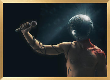 Disco Ball Performer | Poster - Gold Frame Interior