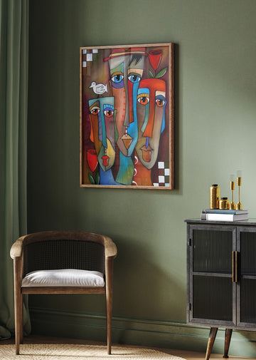 Colorful Abstract Faces | Poster - Room Interior 2