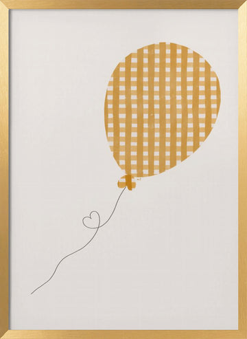 Vichy Balloon | Poster - Gold Frame Interior