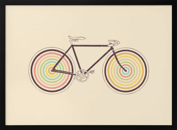 Colorful Retro Bike | Poster - Black Metal Frame Interior