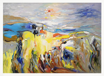 Vibrant Abstract Landscape | Poster - White Frame Interior