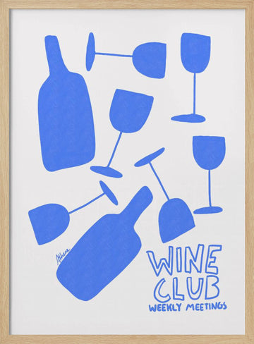 Wine Club | Poster - Wood Frame Interior