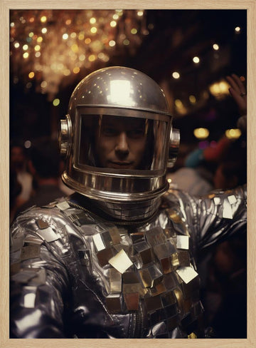 Futuristic Disco Man | Poster - Wood Frame Interior