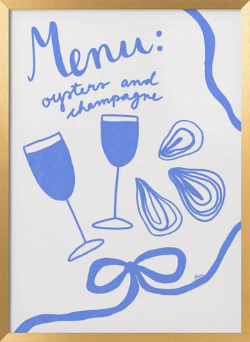 Oysters and Champagne | Poster - Gold Frame Interior