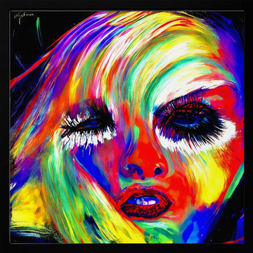 Vibrant Pop Art Portrait | Poster - Black Metal Frame Interior