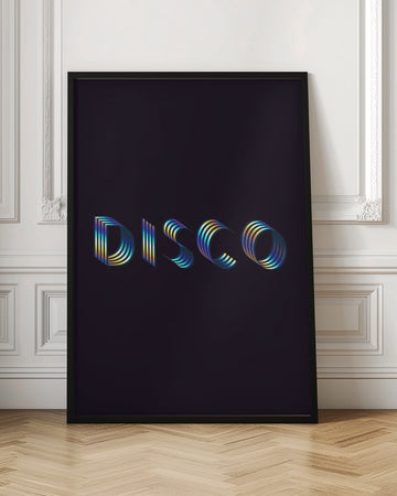 Holographic Disco Typography | Poster - Room Interior 1