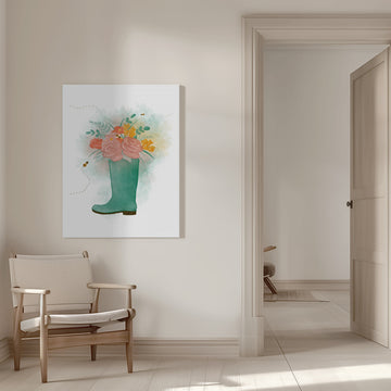 Whimsical Floral Boot | Canvas - Room Interior 1