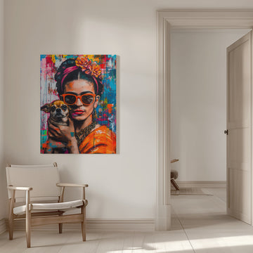 Colorful Pop Art Woman | Canvas - Room Interior 1