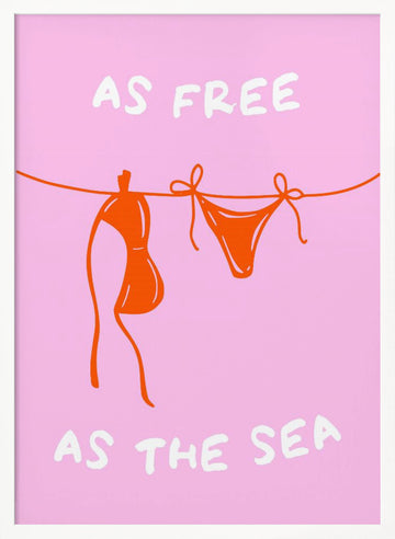 Free As The Sea | Poster - White Frame Interior