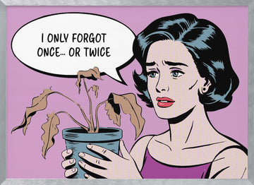 Pop Art Plant Oops | Poster - Silver Frame Interior