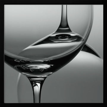 Elegant Glass Reflections | Poster - Black Metal Frame Interior