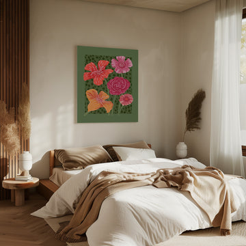 Vibrant Tropical Blooms | Canvas - Room Interior 2