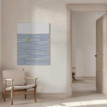 Happy Otter In Stripes | Canvas - Room Interior 1