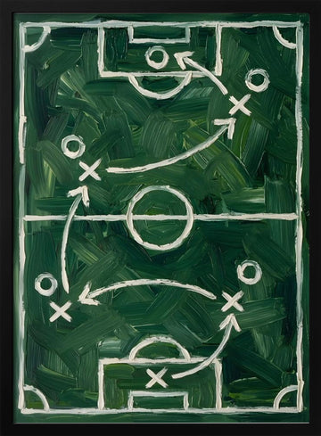 Football Game Plan | Poster - Black Metal Frame Interior