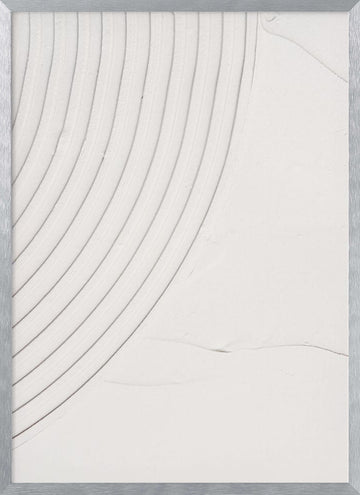Curved White Texture | Poster - Silver Frame Interior