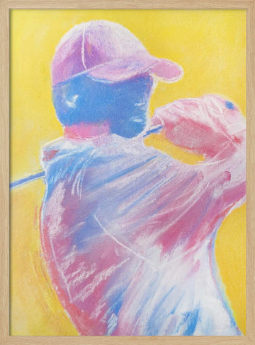 Vibrant Golf Swing | Poster - Wood Frame Interior