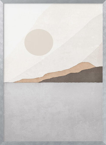 Calm Mountain Horizon | Poster - Silver Frame Interior