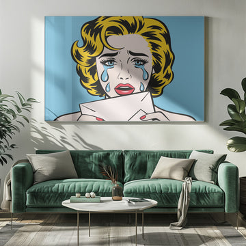 Crying Pop Art Woman | Poster - Room Interior 1