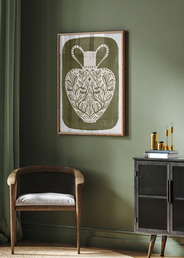 Botanical Folk Vase | Poster - Room Interior 2